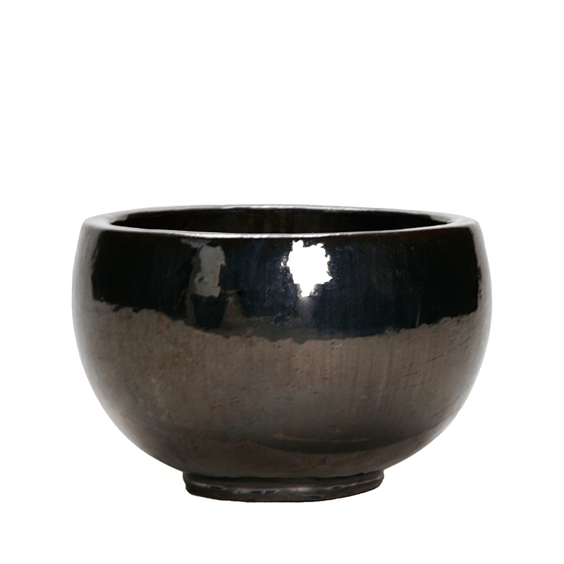 Keramické květináče - Metal Glaze Bowl 47x29cm