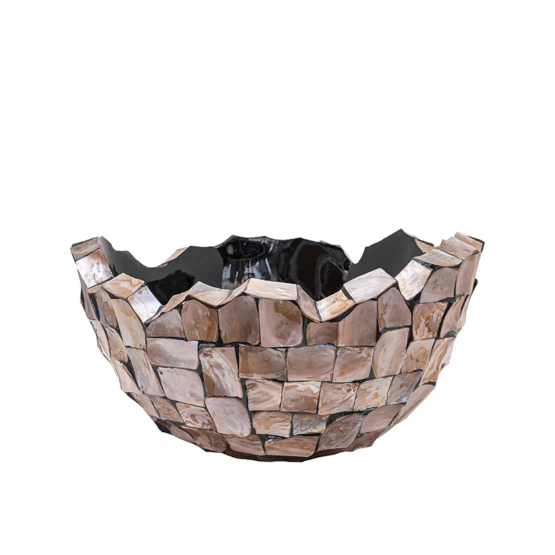 Luxusní květináče - Oceana Pearl Bowl Brown 60x46x33cm