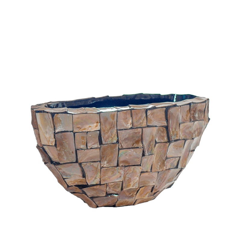 Luxusní květináče - Oceana Pearl Ovál Brown 60x26x30cm