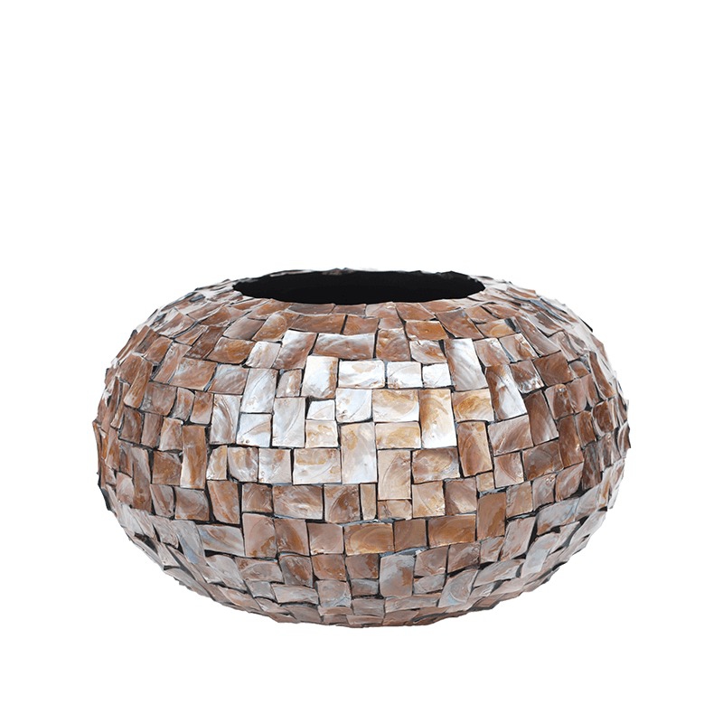 Luxusní květináče - Oceana Pearl Globe Brown 90x50cm