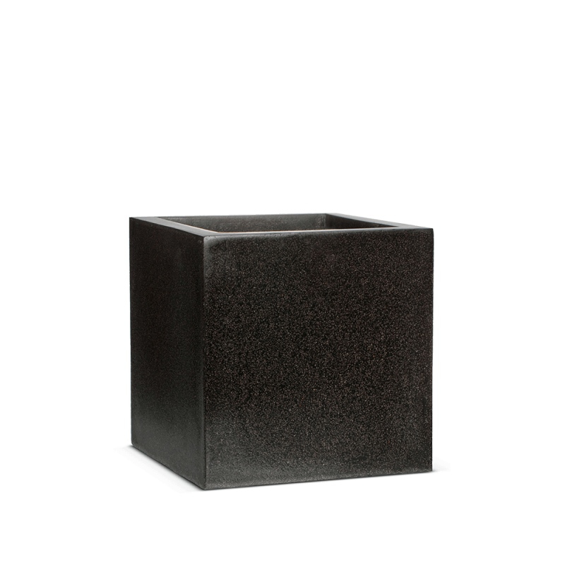 Venkovní květináče - Capi Lux krychle černá 30x30x30cm