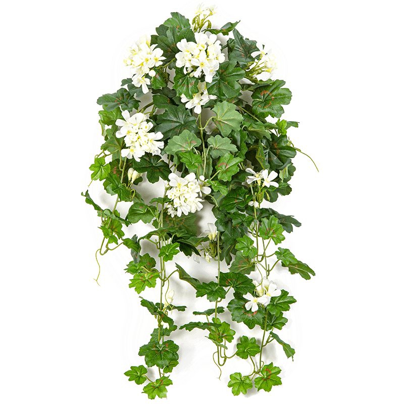 Umělé květiny - Umělé Geranium bílé 72cm