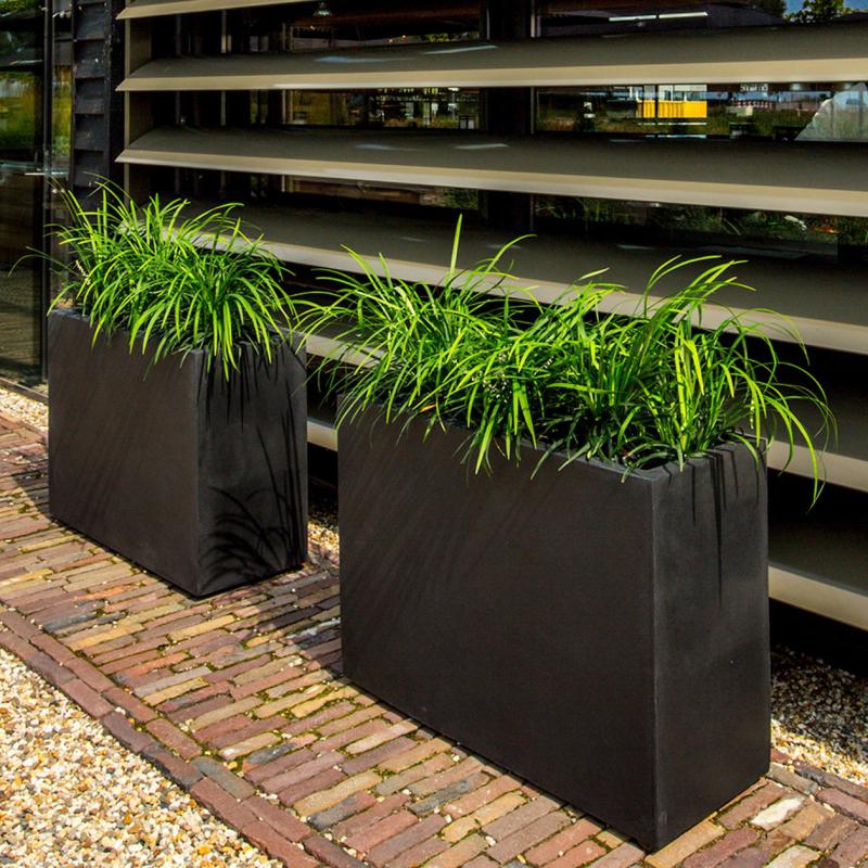 Venkovní květináče - Fiberstone truhlík vysoký Black mat 95x38x72cm