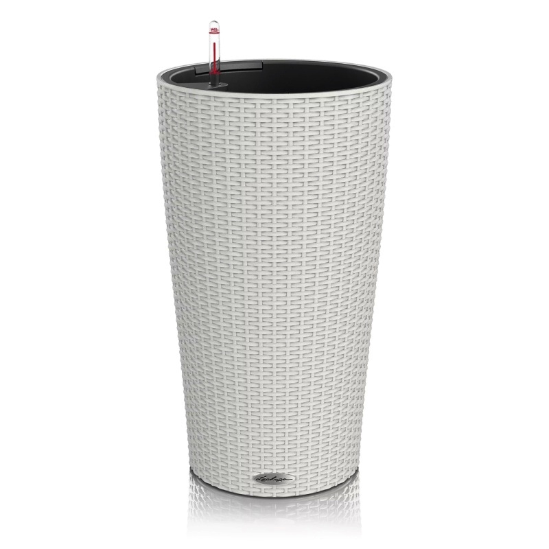 Lechuza květináče - Lechuza Cilindro Cottage 23 Light Grey komplet