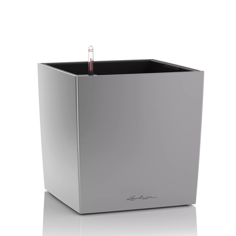Lechuza květináče - Lechuza Cube Premium 40 Silver komplet