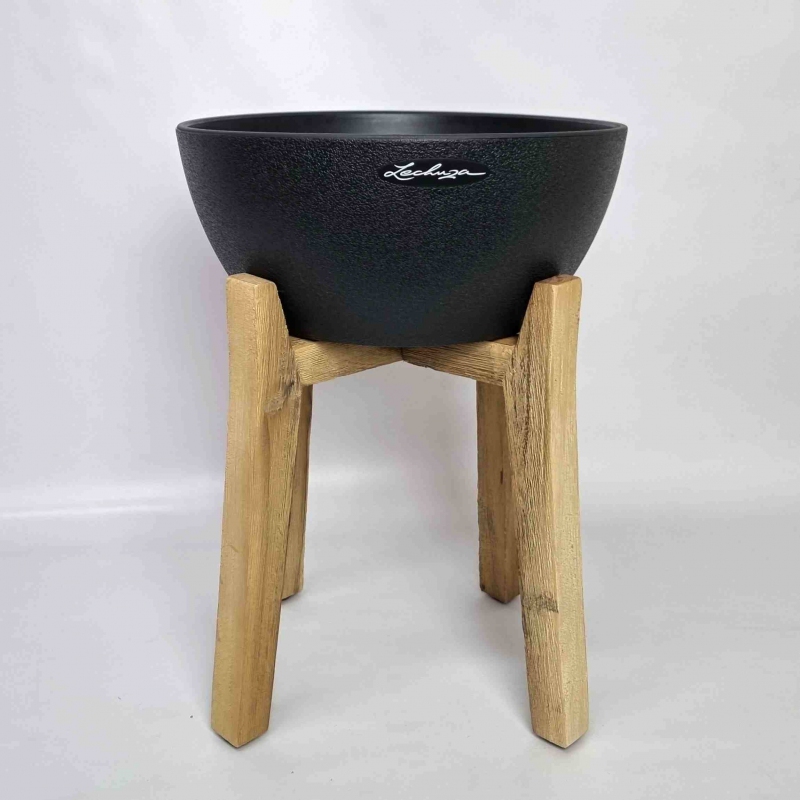 Lechuza květináče - Lechuza Cubeto Stone 30 Graphite komplet+nohy-L