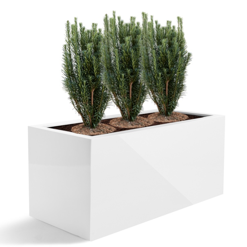 Venkovní květináče - D-lite truhlík bílý lesk 120x50x50cm