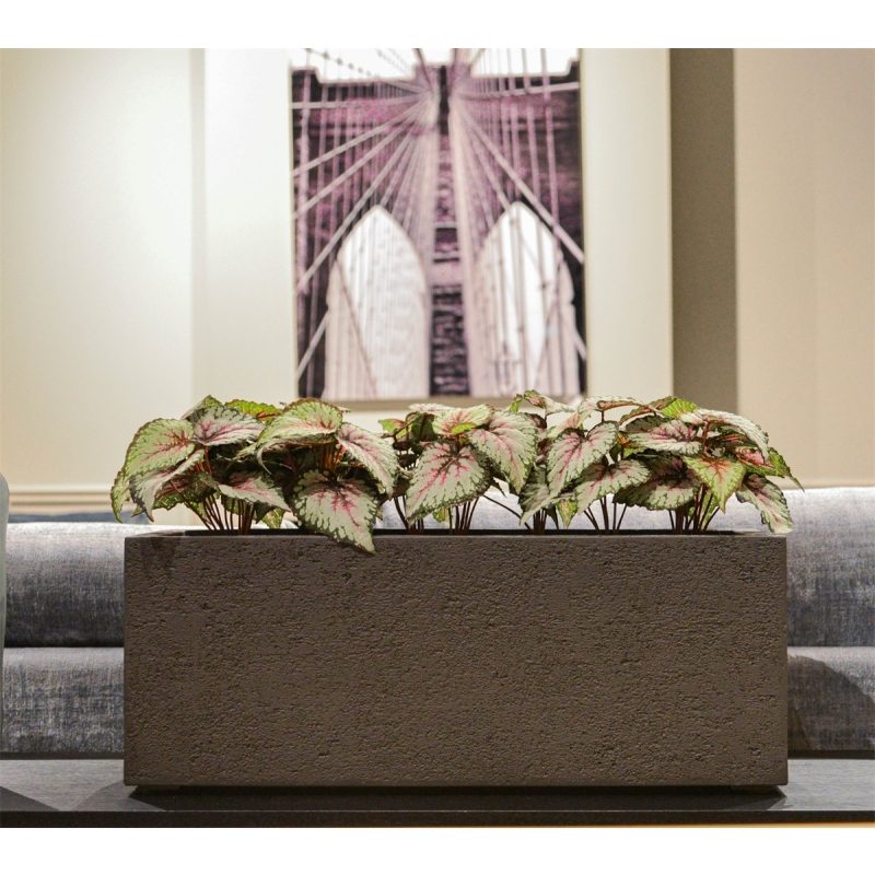 Venkovní květináče - D-lite truhlík S hrubý hnědý 80x30x30cm