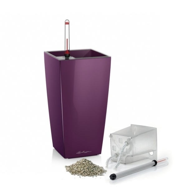 Lechuza květináče - Lechuza Maxi Cubico Aubergine komplet