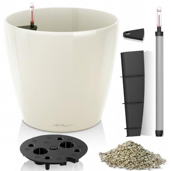 Lechuza květináče - Lechuza Classico 21 White komplet