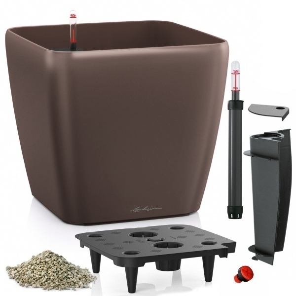 Lechuza květináče - Lechuza Quadro 21 Espresso komplet