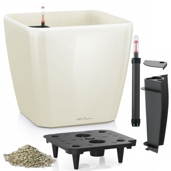 Lechuza květináče - Lechuza Quadro 35 White komplet