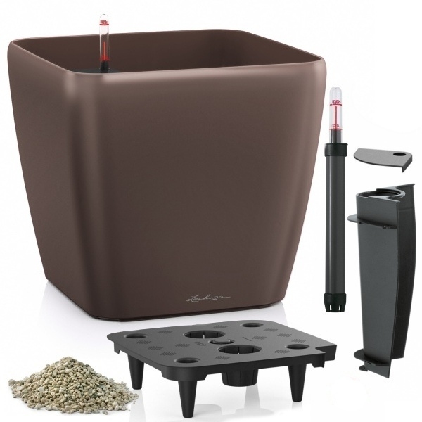 Lechuza květináče - Lechuza Quadro 35 Espresso komplet