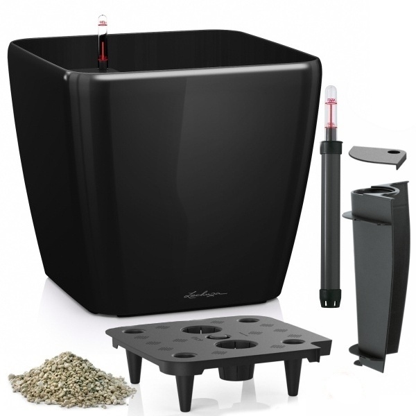 Lechuza květináče - Lechuza Quadro 43 Black komplet