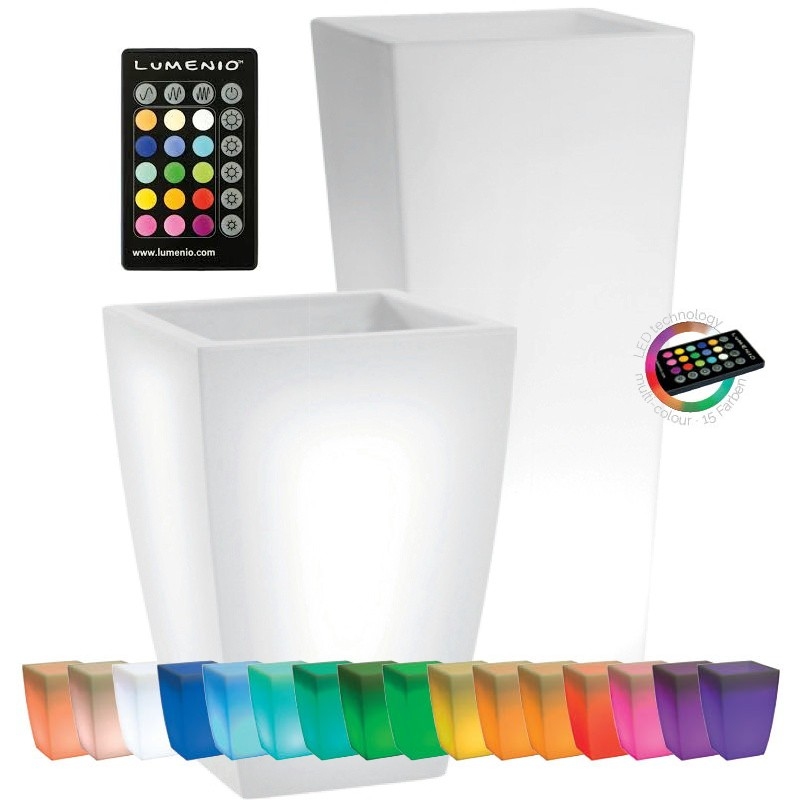 Svítící květináče - Svítící květináč Lumenio Square 40x40x57cm