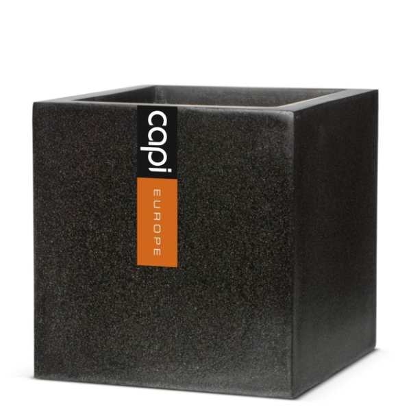 Venkovní květináče - Capi Lux krychle černá 60x60x60cm