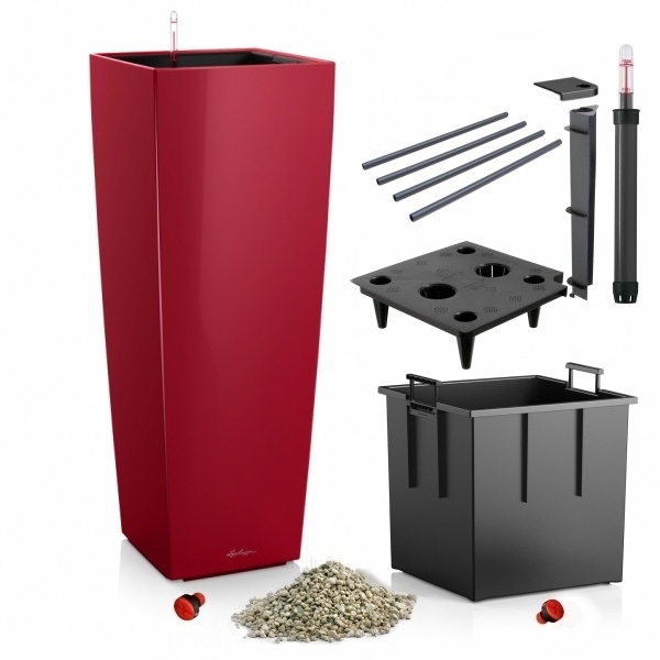 Lechuza květináče - Lechuza Cubico Alto Scarlet komplet