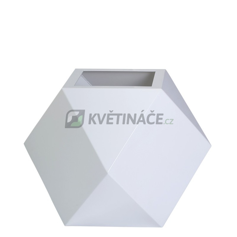 Kovové květináče - Květináč Kasper Diamant S bílý 40x40xV40cm