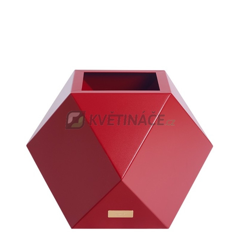 Kovové květináče - Květináč Kasper Diamant S červený 40x40xV40cm