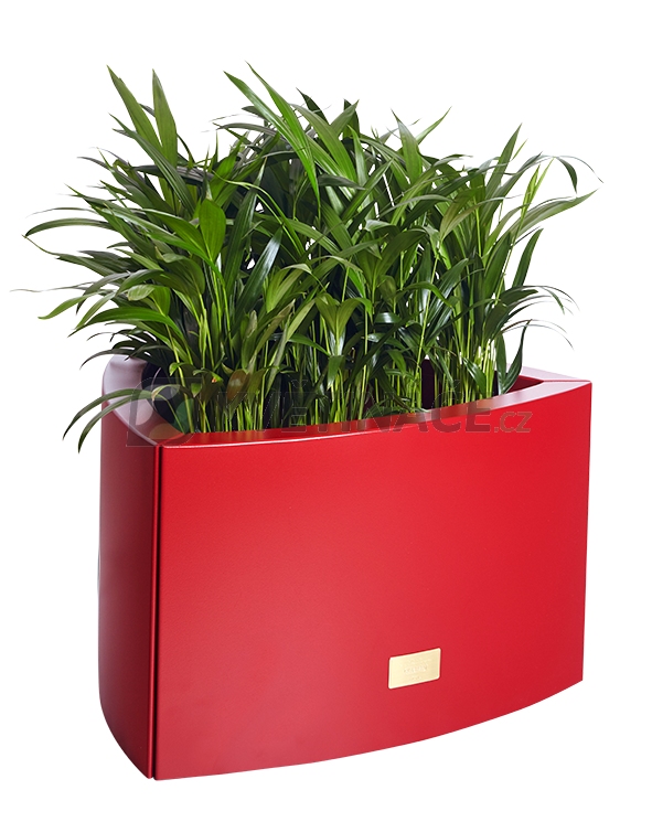 Kovové květináče - Květináč Kasper Triangle LED S červený 57x60xV37cm