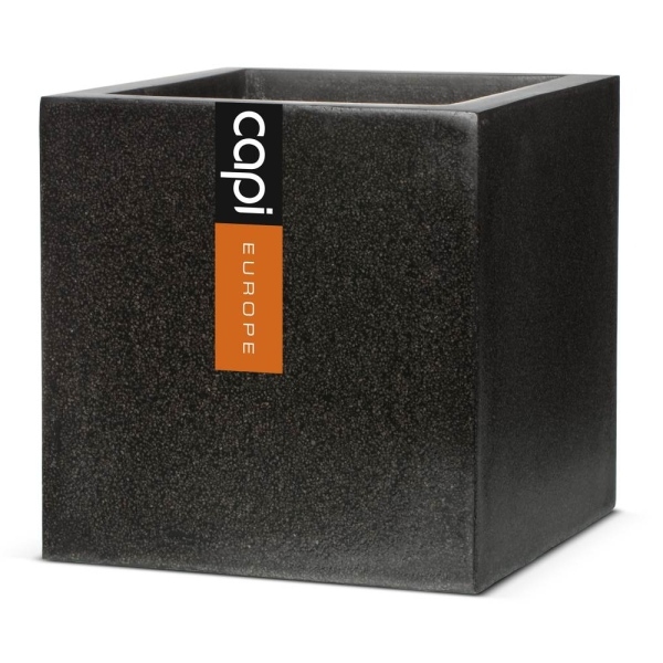 Venkovní květináče - Capi Lux krychle černá 100x100x100cm