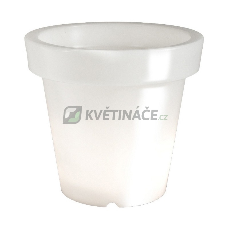 Svítící květináče - Svítící květináč Classic White 44x40cm
