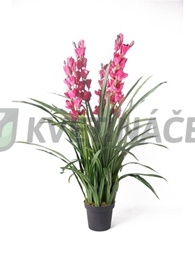 Umělé květiny - Umělá Orchidej Cymbidium Purple 110cm