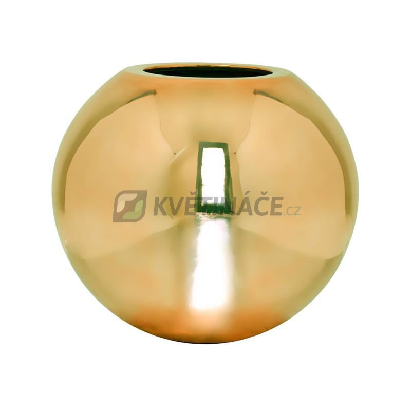 Luxusní květináče - Fiberstone koule Gold lesklý 50x43cm
