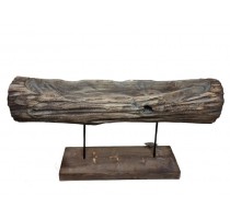 Dekorativní Paulownia dřevo na podstavci 60x15x33cm