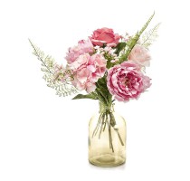 Umělá kytice růžová Giftbox